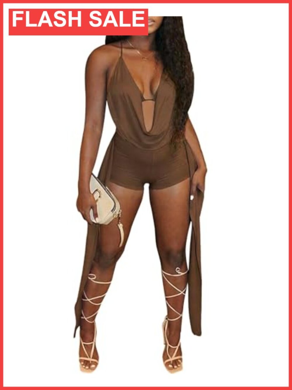 Women Two Piece Halter Backless Bra Top Bodycon Shorts Set